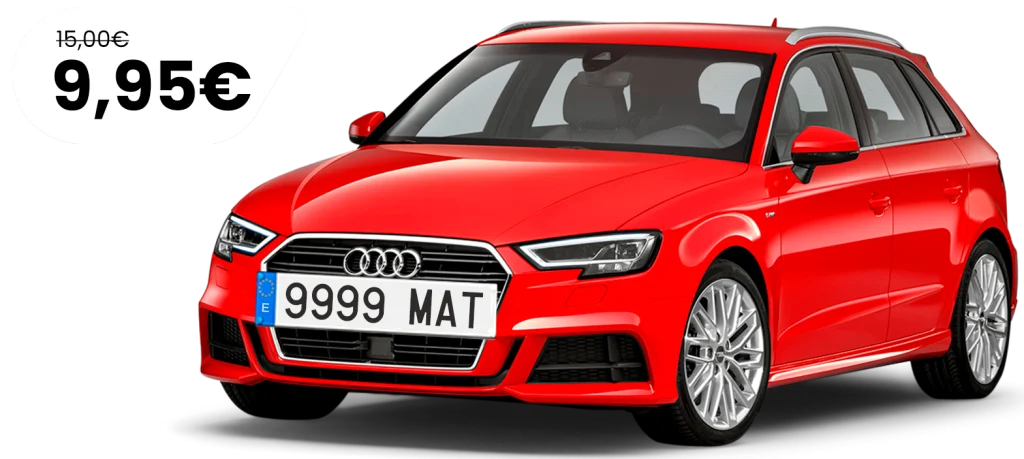 Matricula de coche en un Audi A1