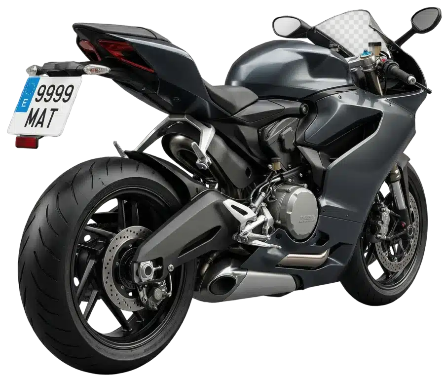 Moto con matricula de moto acrilica